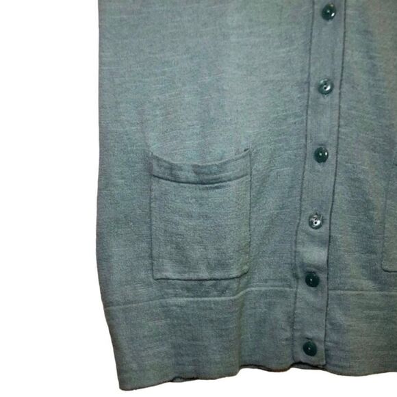 Eddie Bauer Cotton Short Sleeve Cardigan Sweater in Aqua Green Women’s XS - Picture 2 of 6